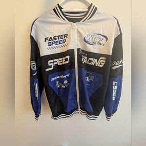 Men's Racing Jacket - Black and Blue